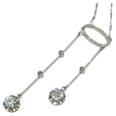 Antique French Belle Epoque Diamant-Platin-Anhänger