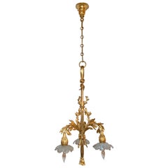 Antique French Belle Epoque Era Cut Crystal 
Bronze D
Ore Chandelier Circa 1900