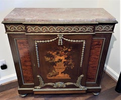 Antique French Belle Époque Marquetry Inlaid Parlor Cabinet