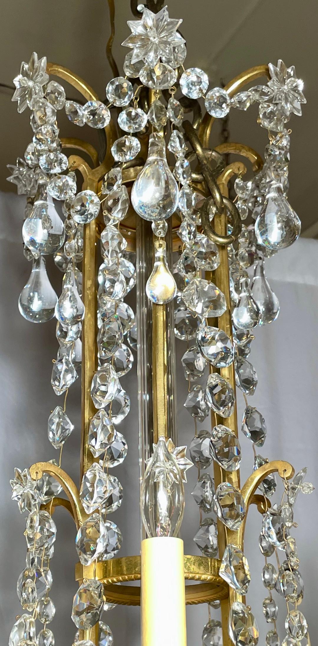Antique French Belle Époque Ormolu and Baccarat Crystal Chandelier, Circa 1870's In Good Condition In New Orleans, LA