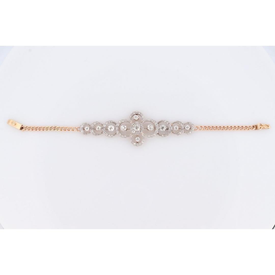 Vintage from the 1980s
Materials: Stone
Gemstone: Diamond
Chain style: Specialty chains

Closure: Slide lock

Extremely rare women's bracelet. Diamond Daisy Cluster Arrangement Filigree bracelet.

Antique 1910s Belle Epoque Platinum Diamond Chocker