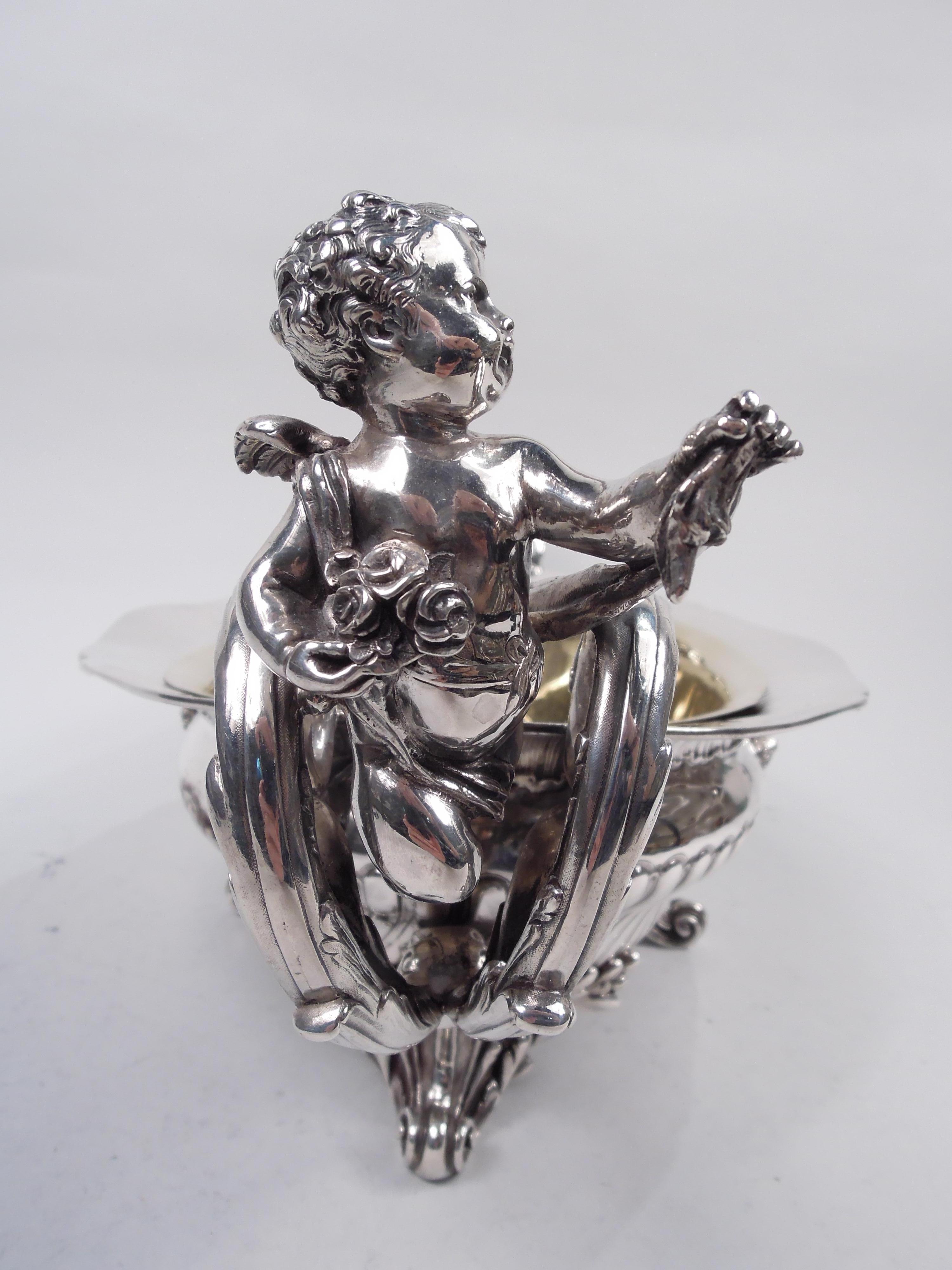 Antike French Belle Epoque Rokoko Silber Jardiniere Mittelstück (Französisch) im Angebot