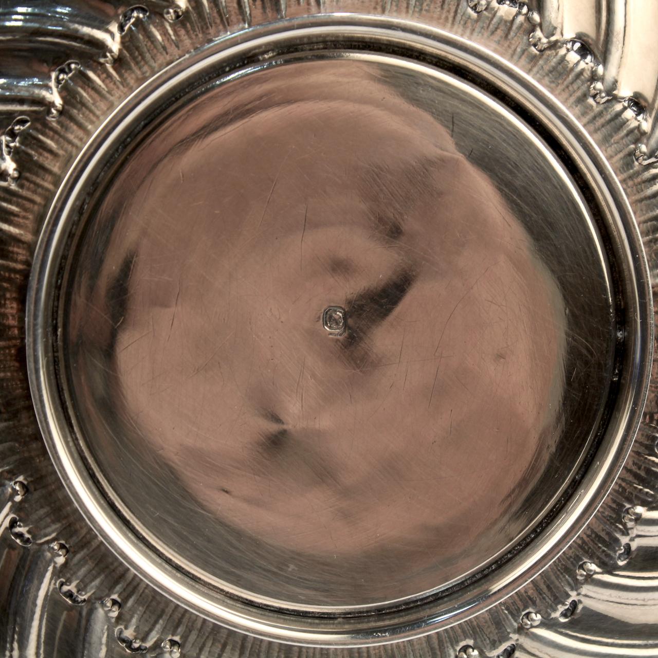 Juego de taza y platillo de plata de ley de la Antique French Belle Époque de Pierre Gavard 12