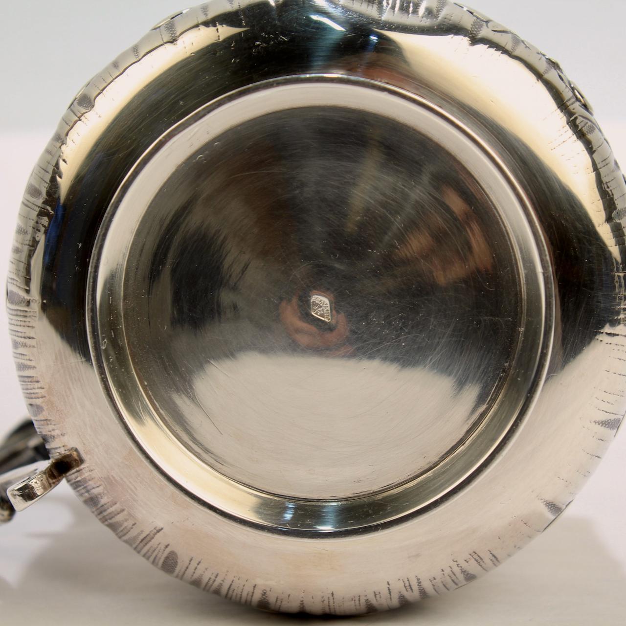 Juego de taza y platillo de plata de ley de la Antique French Belle Époque de Pierre Gavard 13