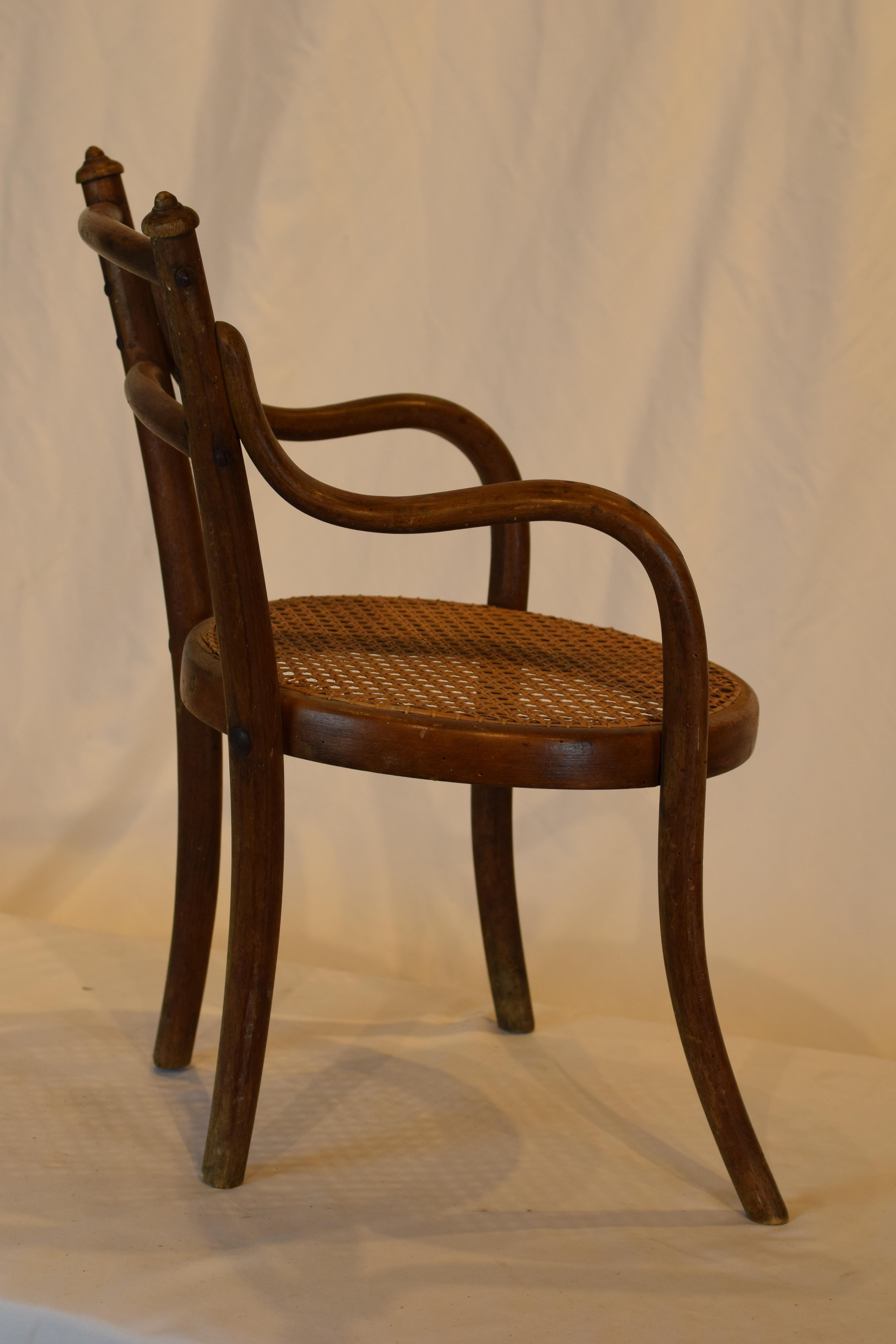 Antique French Bentwood and Cane Seat Child's Chair In Good Condition In Houston, TX