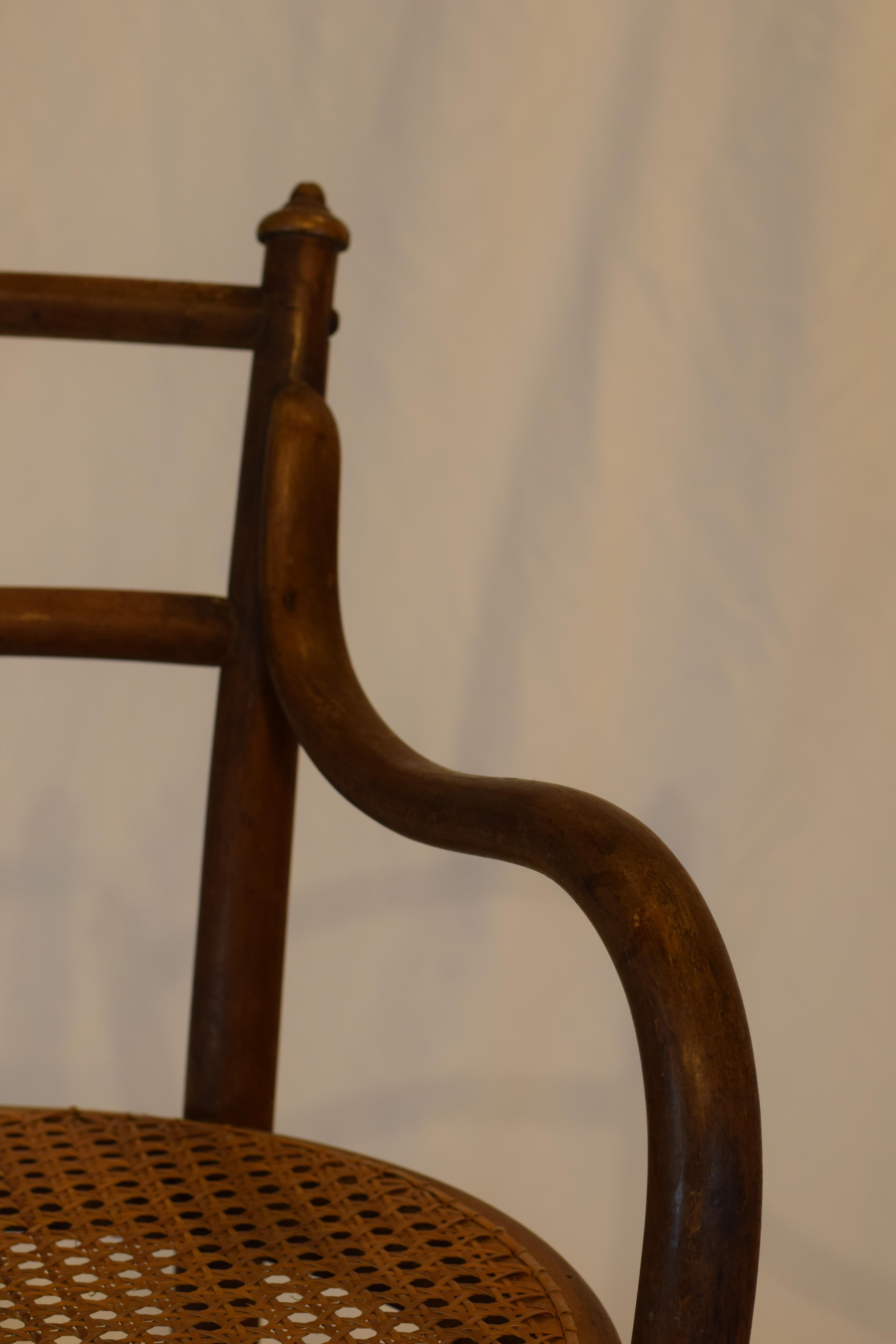 19th Century Antique French Bentwood and Cane Seat Child's Chair