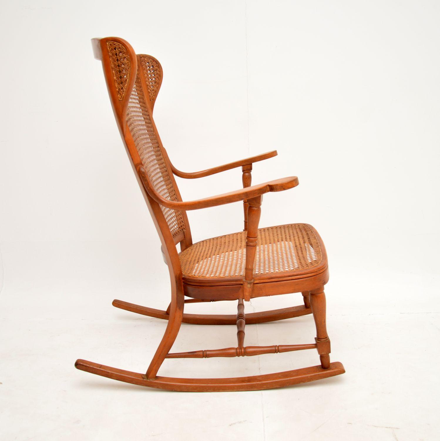 vintage cane rocking chair