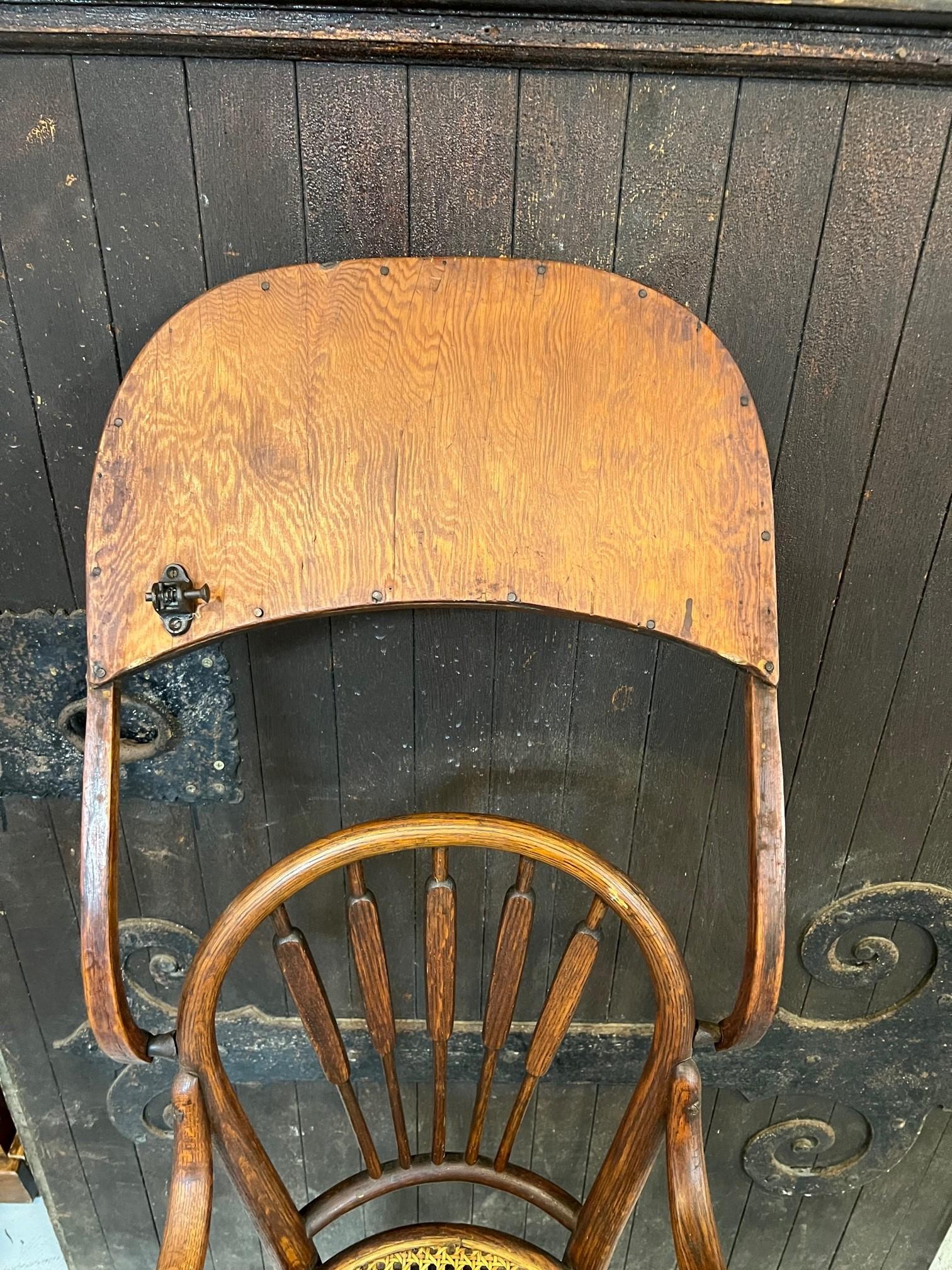 Antique French Bentwood Hand Crafted Baby's High Chair with Round Cane Seat 3