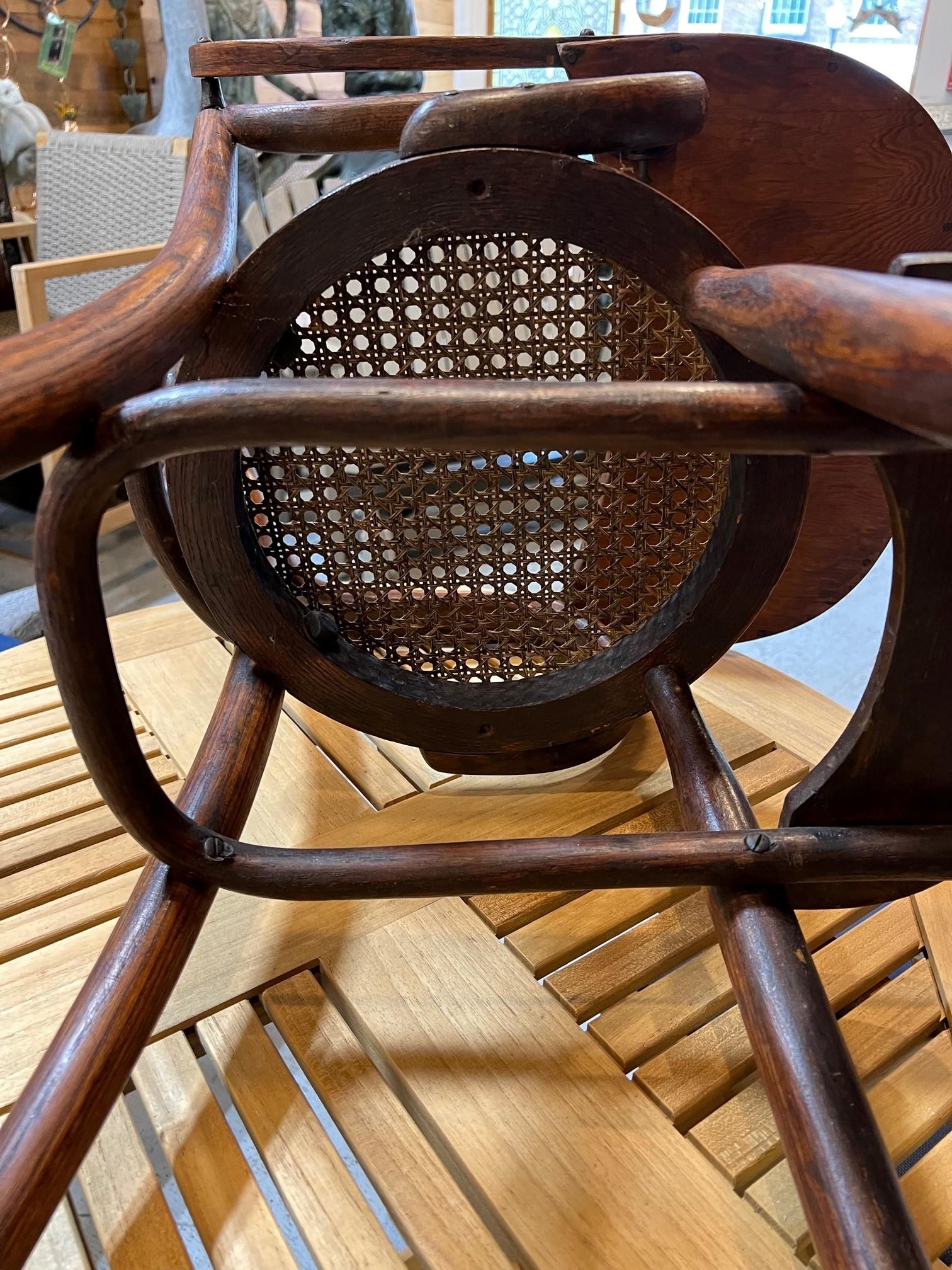 Antique French Bentwood Hand Crafted Baby's High Chair with Round Cane Seat 6