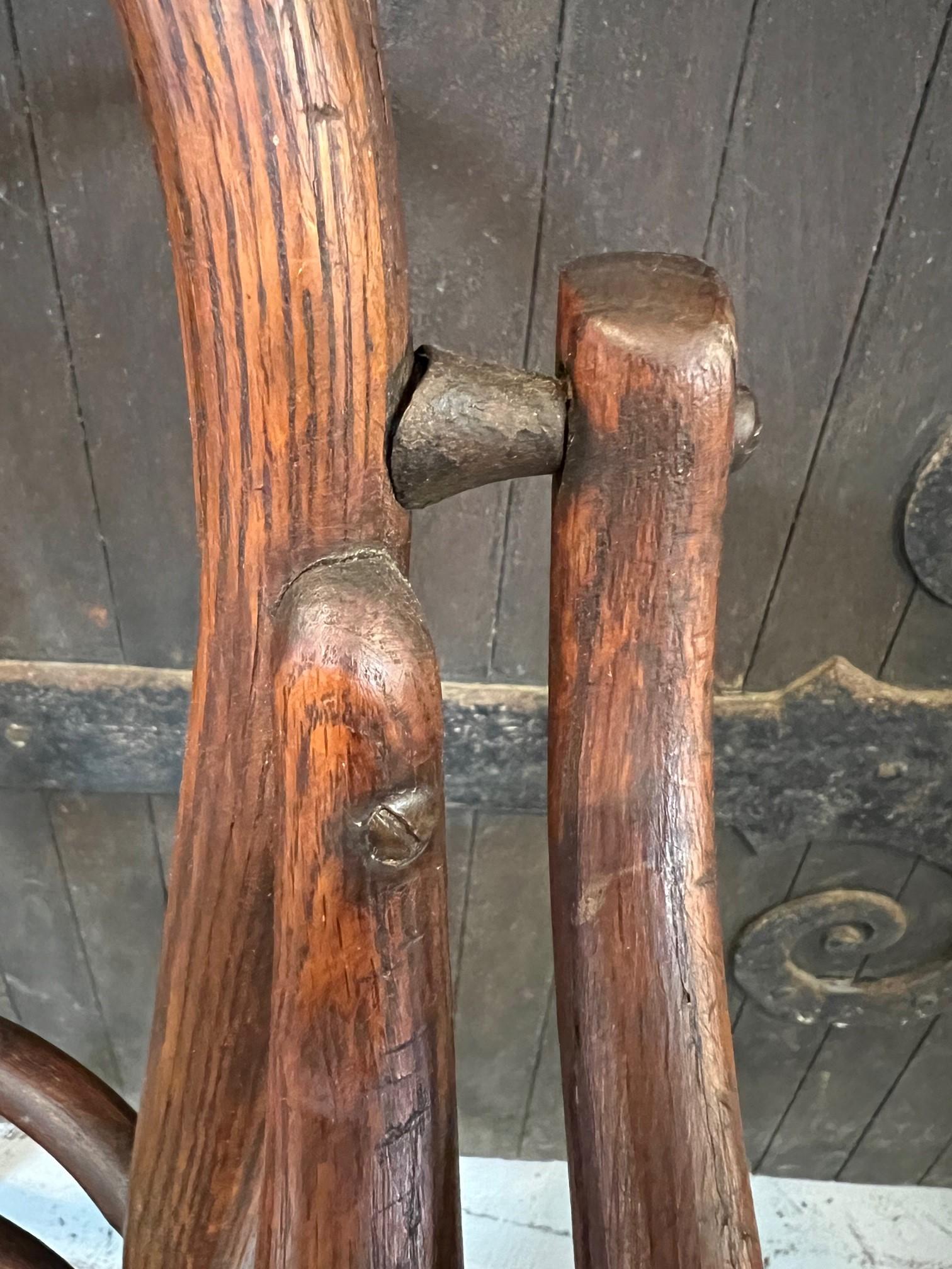 Antique French Bentwood Hand Crafted Baby's High Chair with Round Cane Seat 8
