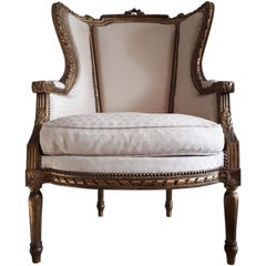 Antique French Bergère Louis XVI Style Napoléon III Period