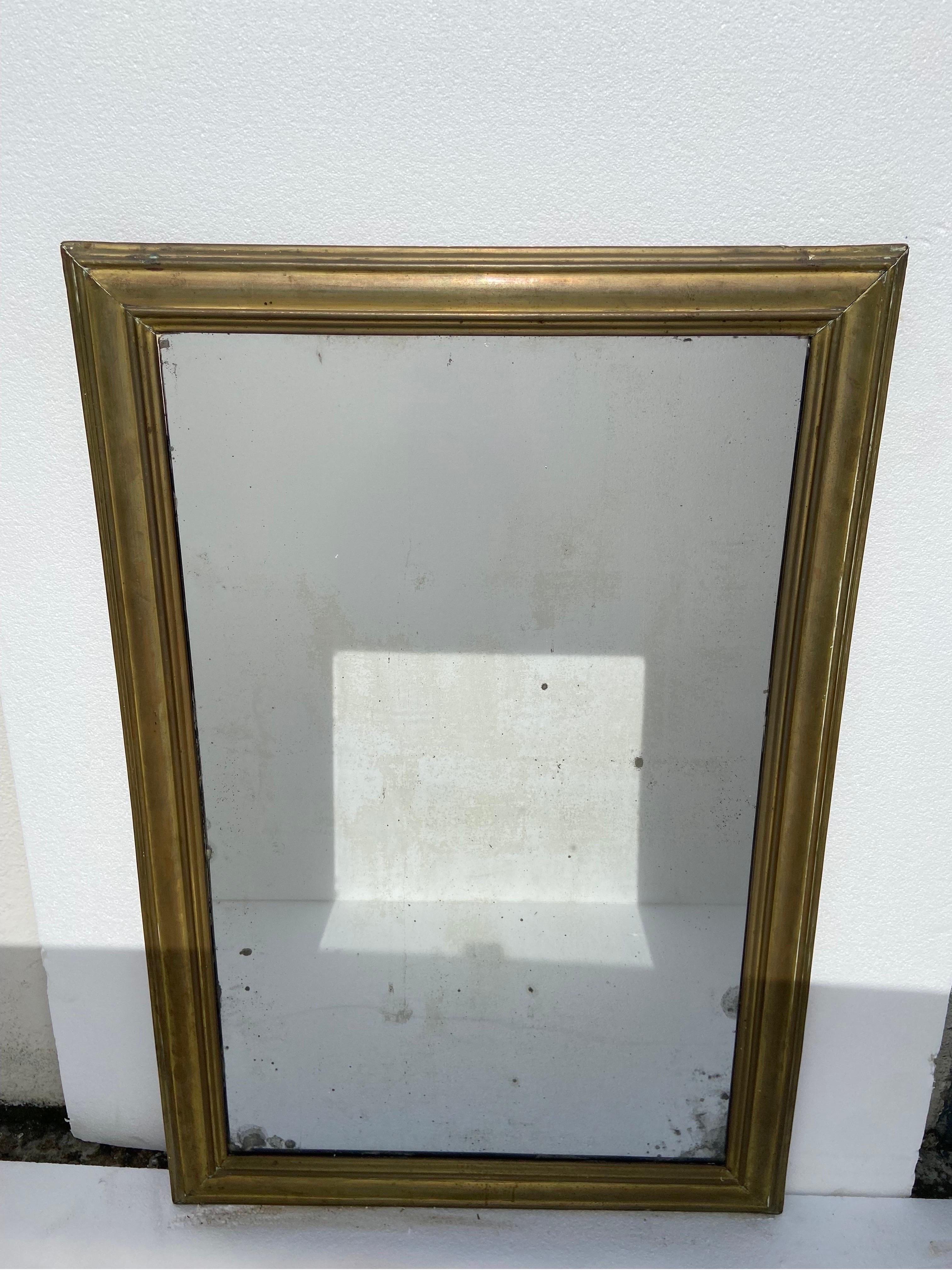 Antique French Bistro Brasserie Mirror With Original Mercury Glass and Wood Back 8