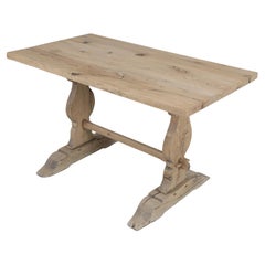 Antique French Bistro Table from the Provence in White Oak Early 1900's