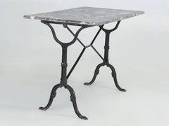 Antique French Bistro Table or Gueridon with Cast Iron Base and Marble Top