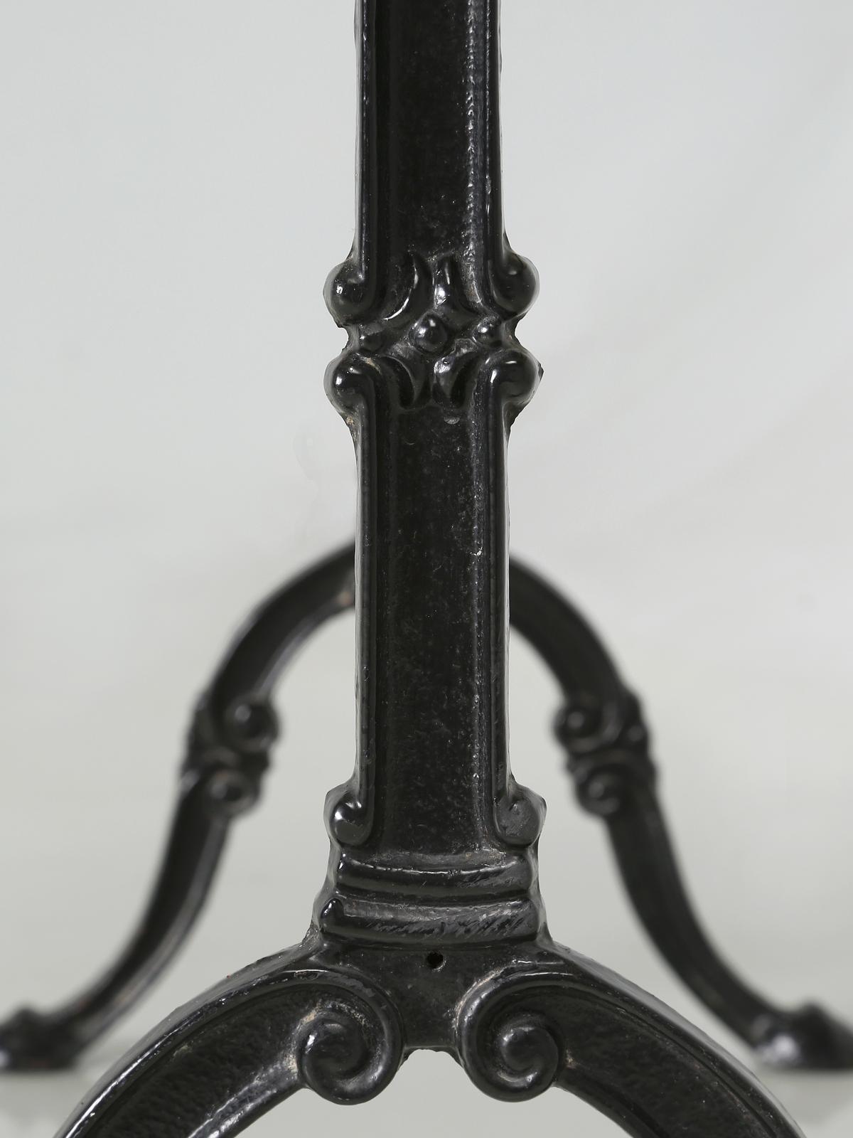 Antique French Bistro Table with an Exceptional Beautiful Honed Marble Top 4