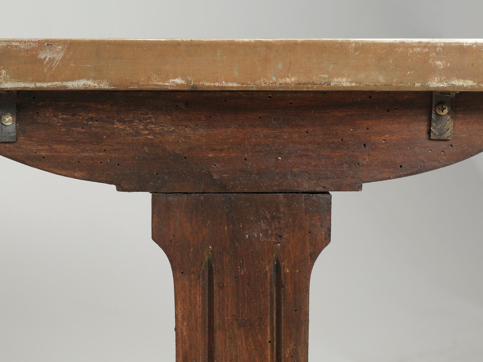 Antique French Bistro Table with Original Marble Top and a Great Patina For Sale 11