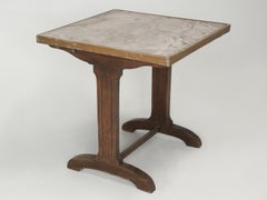 Antique French Bistro Table with Original Marble Top and a Great Patina