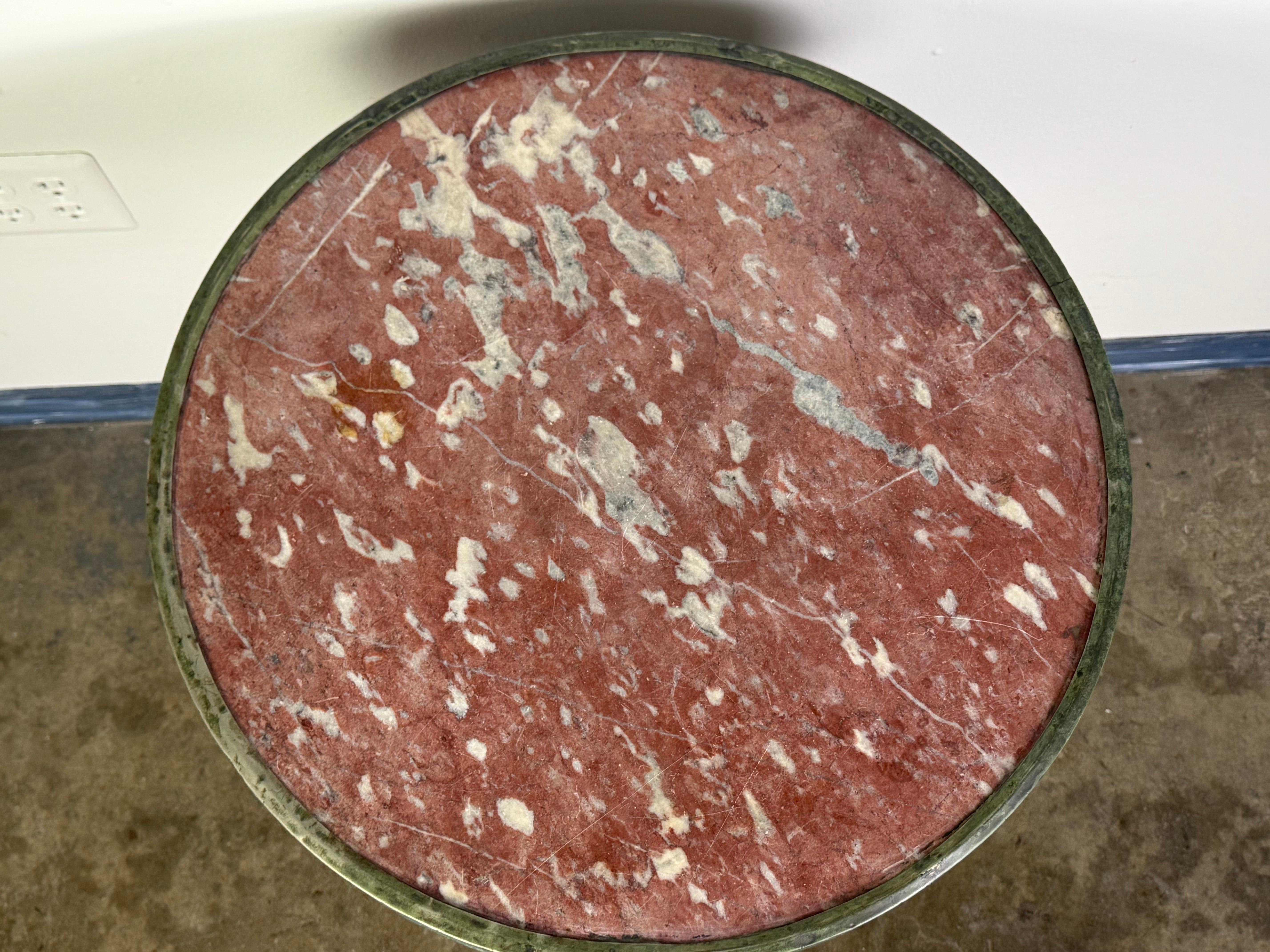 Mesa Bistro Antique French con Tapa de Mármol Rosso Verona Francés en venta