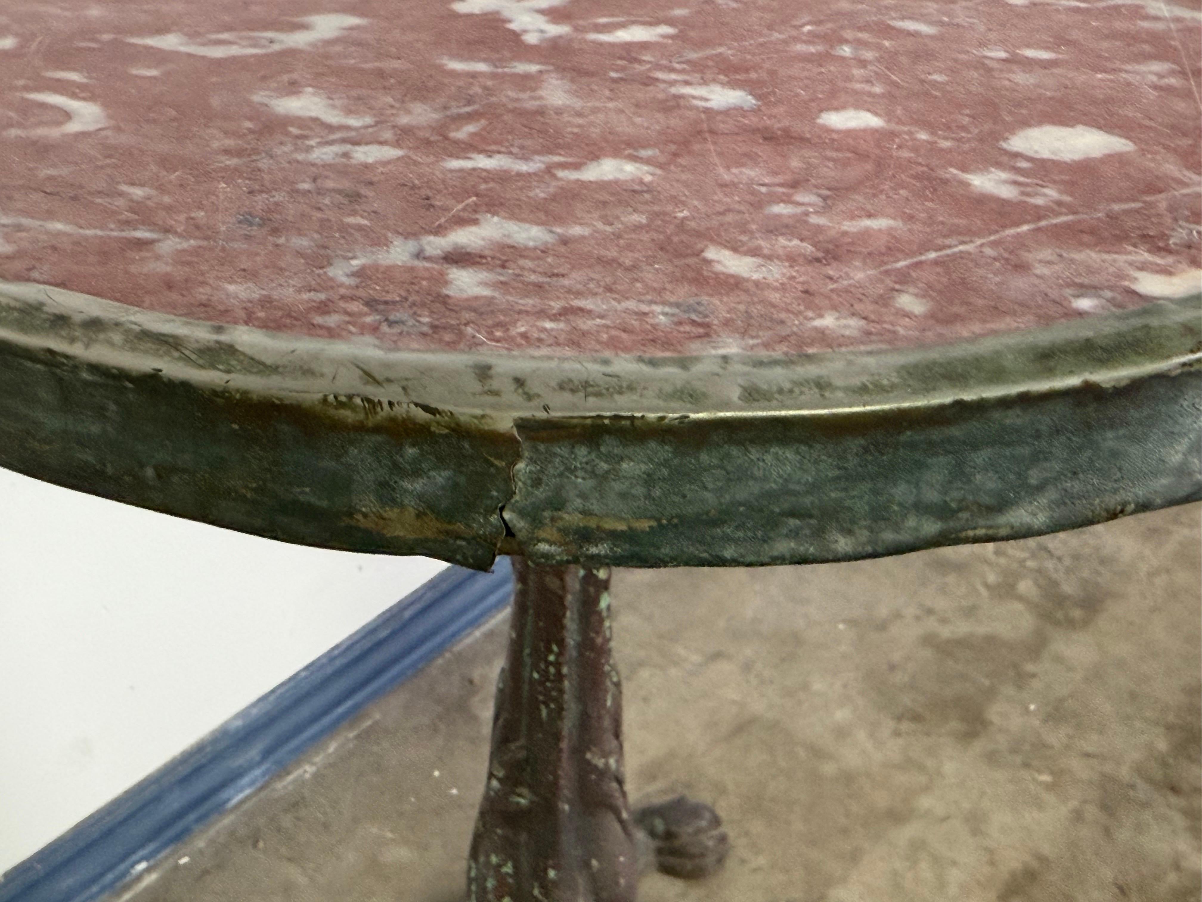 Mesa Bistro Antique French con Tapa de Mármol Rosso Verona en venta 1