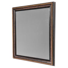 Antique French Black and Gold Mirror