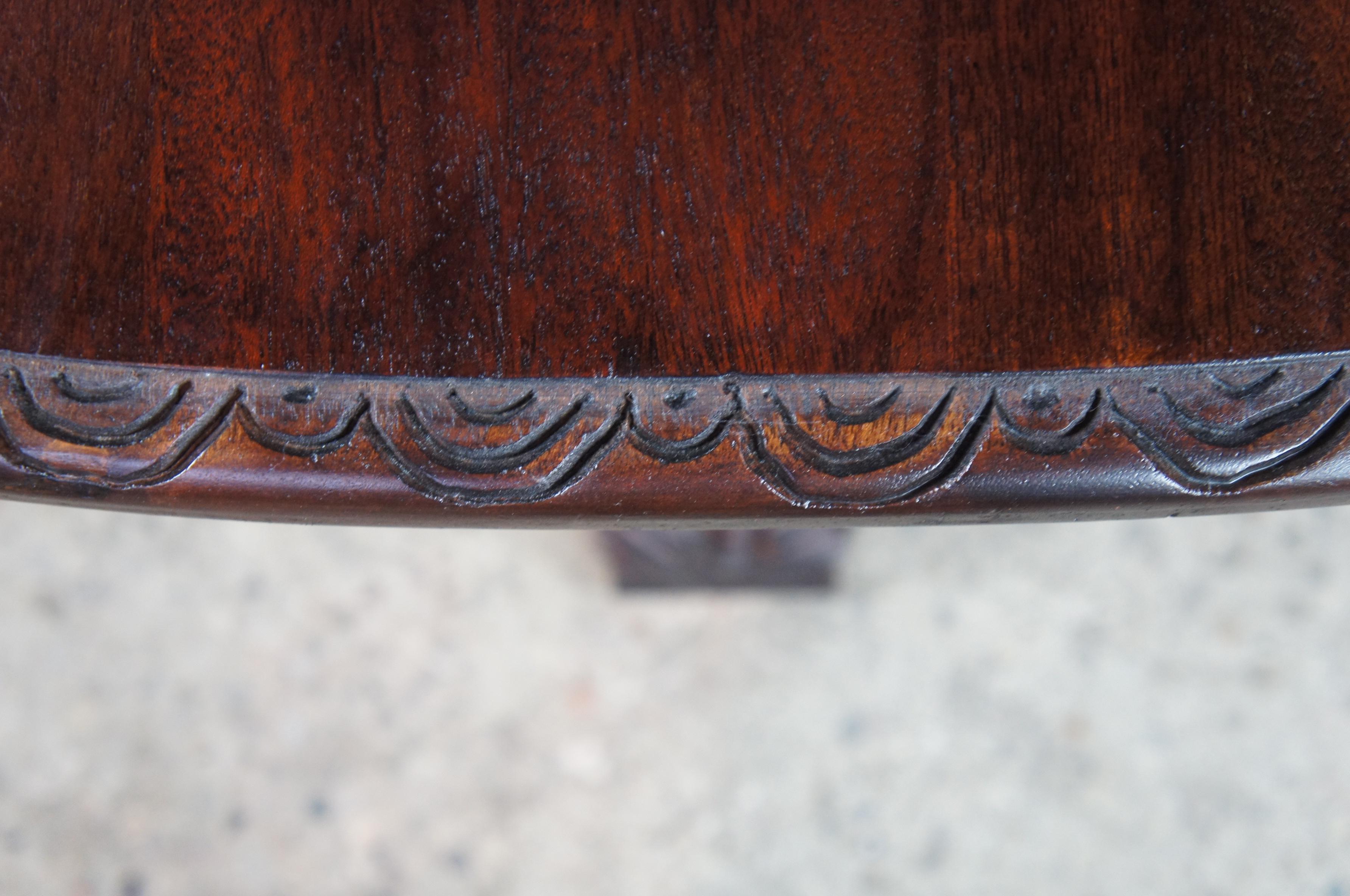 Antique French Black Forest Carved Walnut Oval Hunt Dining Library Table 1