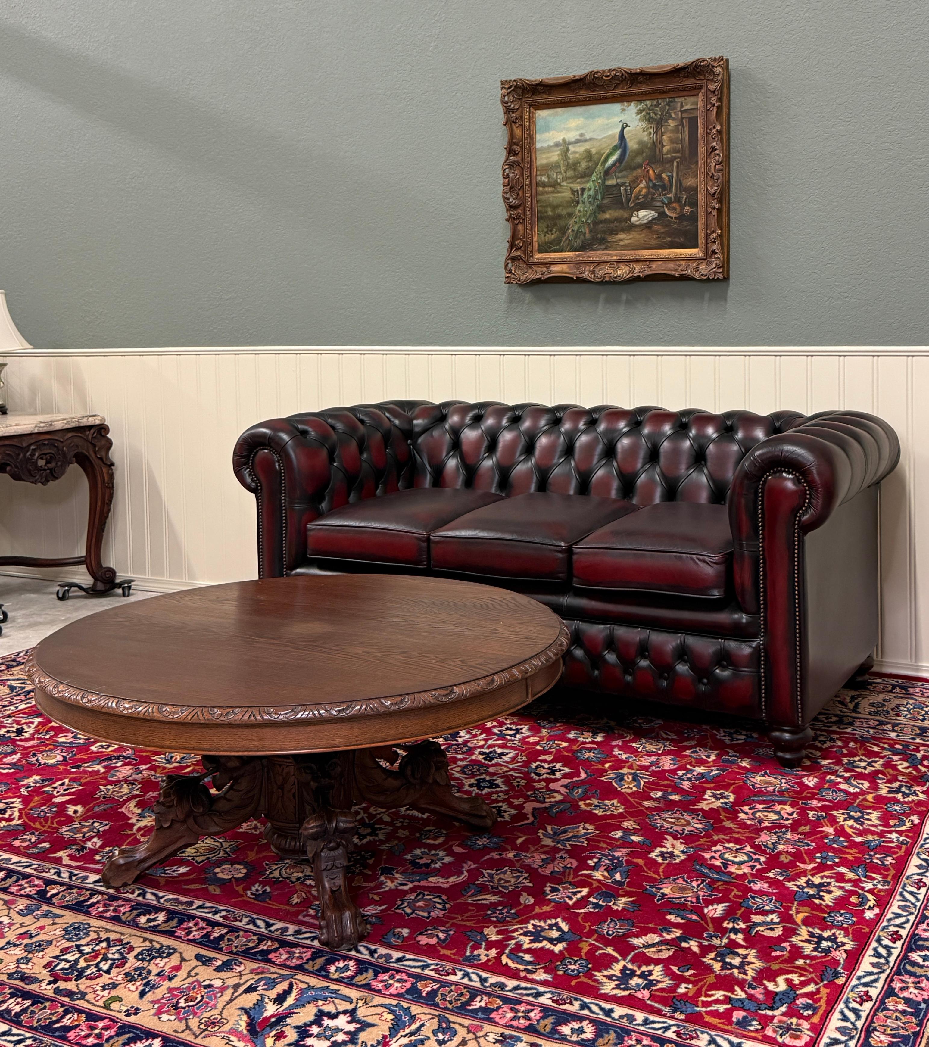 Antique French Black Forest Hunt Coffee Table OVAL Carved Griffins Oak 19th C For Sale 14