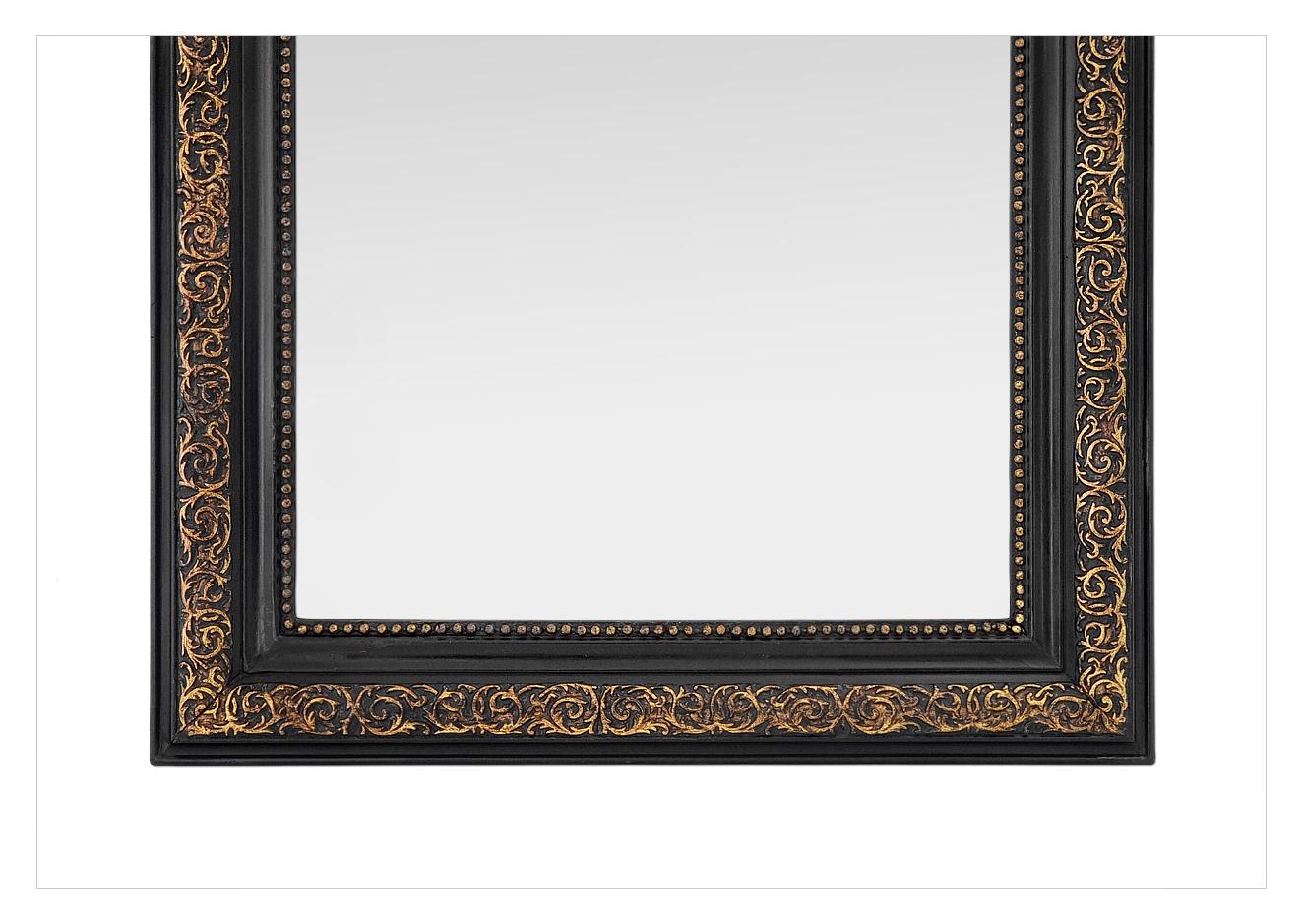 Dipinto Antique Mirror francese in legno nero e dorato del periodo di Napoleone III, circa 1880 in vendita