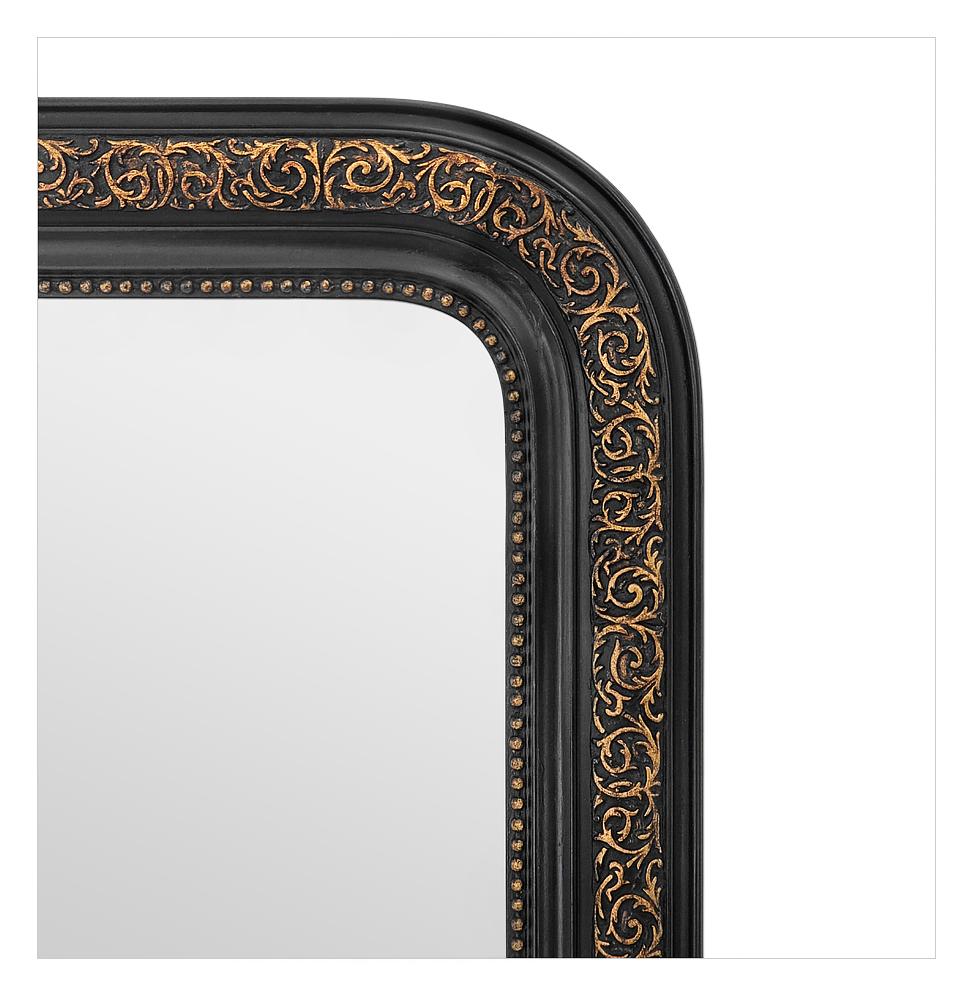 Fine XIX secolo Antique Mirror francese in legno nero e dorato del periodo di Napoleone III, circa 1880 in vendita