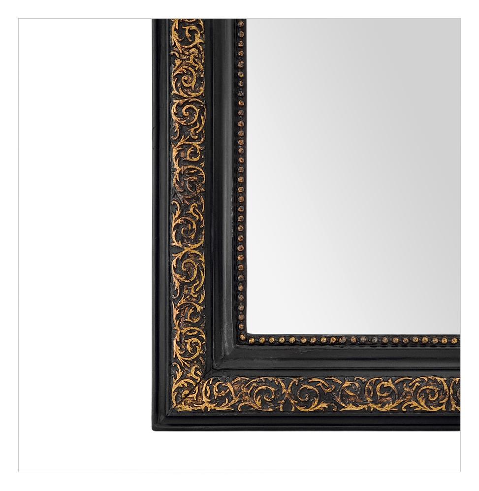Antique Mirror francese in legno nero e dorato del periodo di Napoleone III, circa 1880 in vendita 2