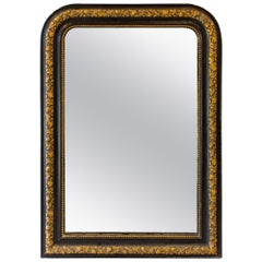 Antique French Black and Gold Louis Philippe Mirror