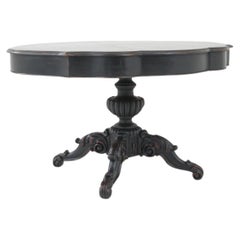 Antique French Black Patinated Dining Table