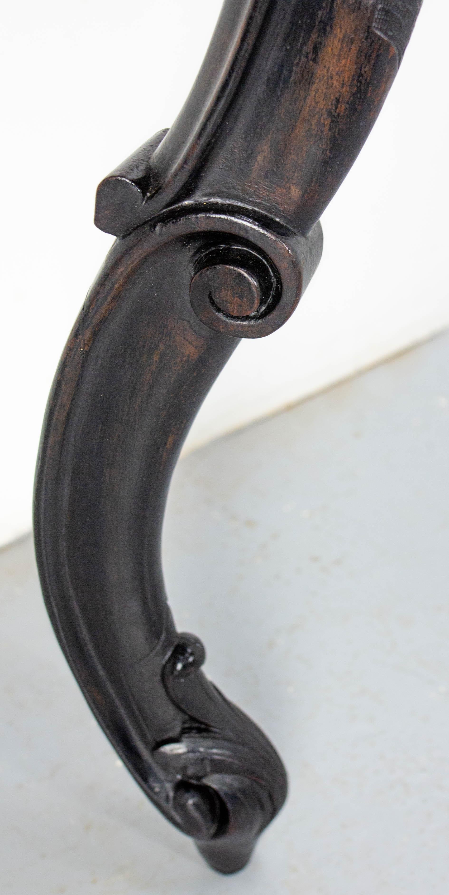 Antique French Black Patinated Wood Wall-Mounted Entry-Hall Console circa 1880 For Sale 6