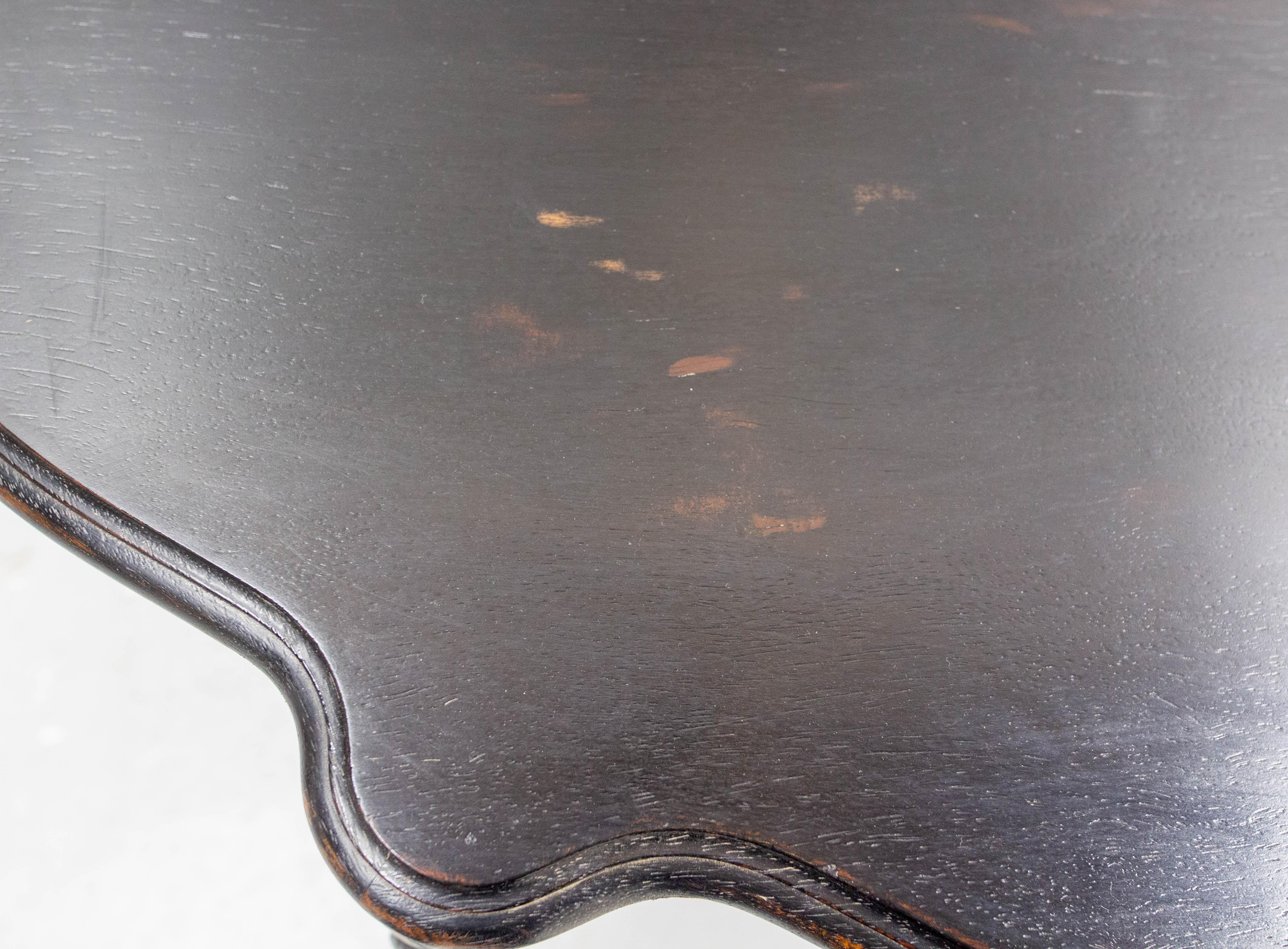 Antique French Black Patinated Wood Wall-Mounted Entry-Hall Console circa 1880 For Sale 9