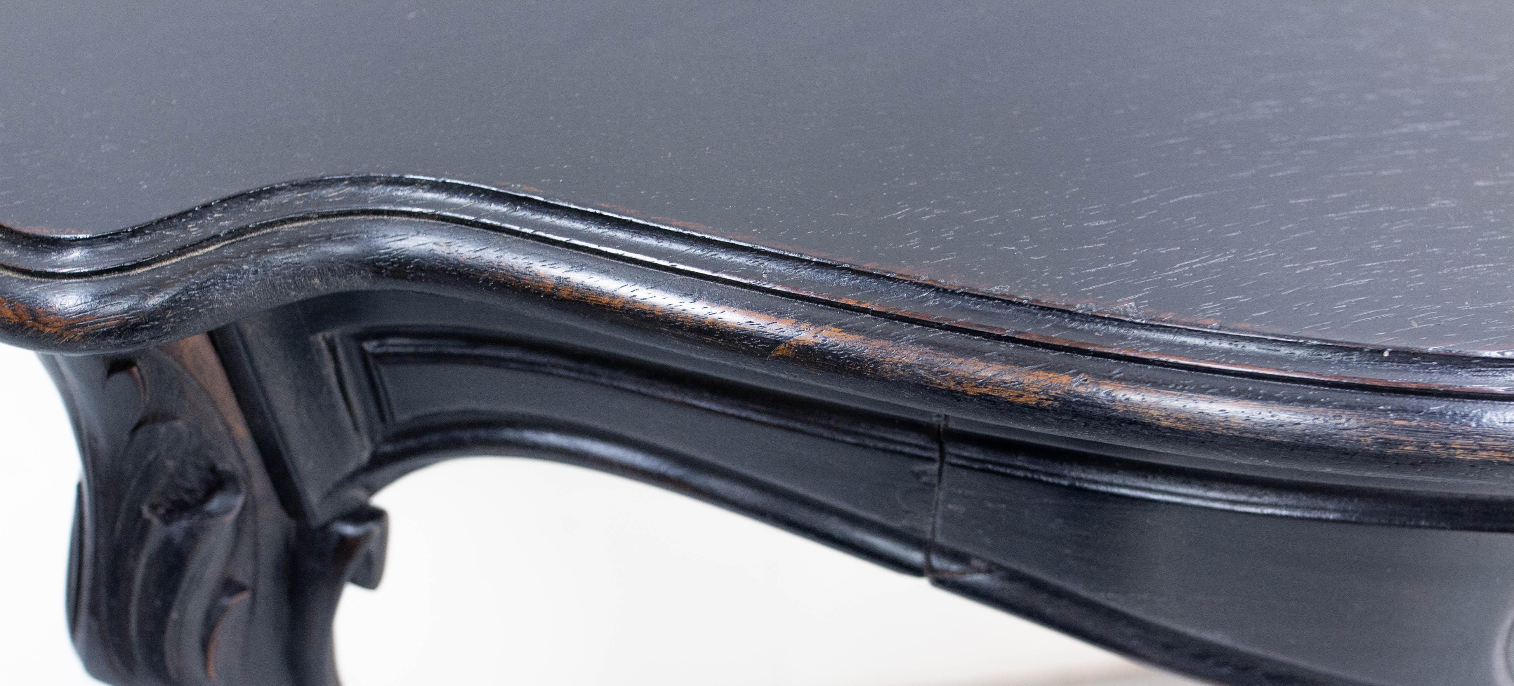 Antique French Black Patinated Wood Wall-Mounted Entry-Hall Console circa 1880 For Sale 10