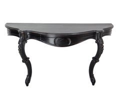 Antique French Black Patinated Wood Wall-Mounted Entry-Hall Console circa 1880