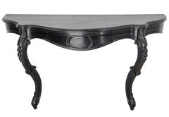 Antique French Black Patinated Wood Wall-Mounted Entry-Hall Console circa 1880