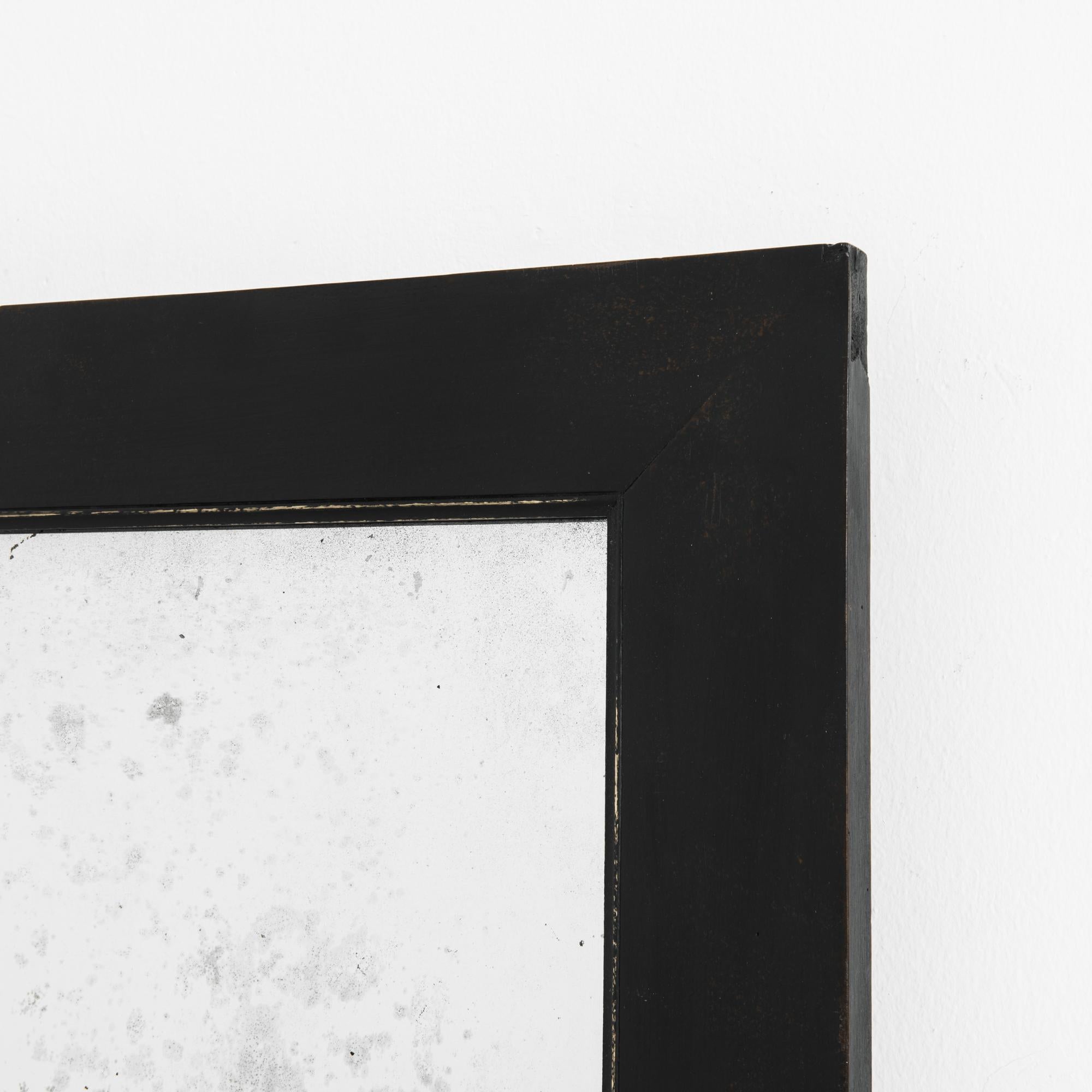 Early 20th Century Antique French Black Rectangular Mirror