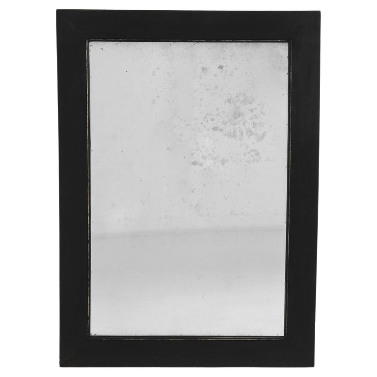 Antique French Black Rectangular Mirror at 1stDibs