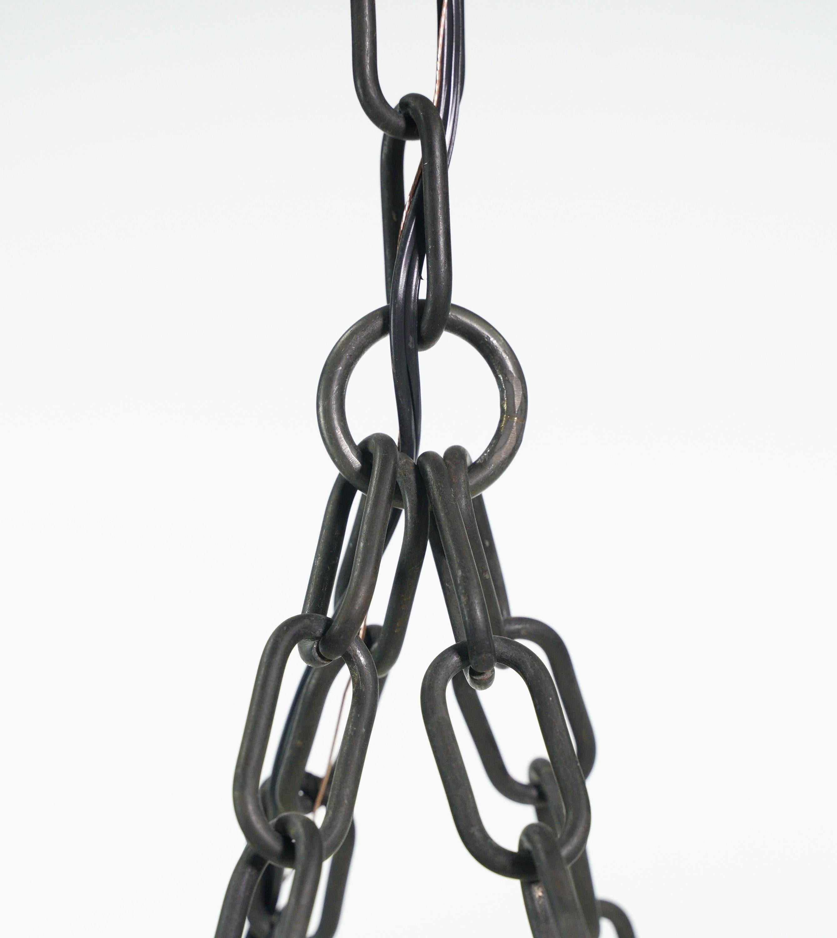 Antique French Black Wrought Iron 8 Arm Chandelier For Sale 3