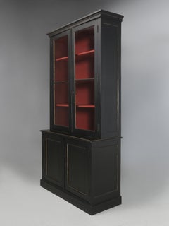 Antique French BlackLouis XVI Bücherregal oder China Kabinett c1800's Schön restauriert