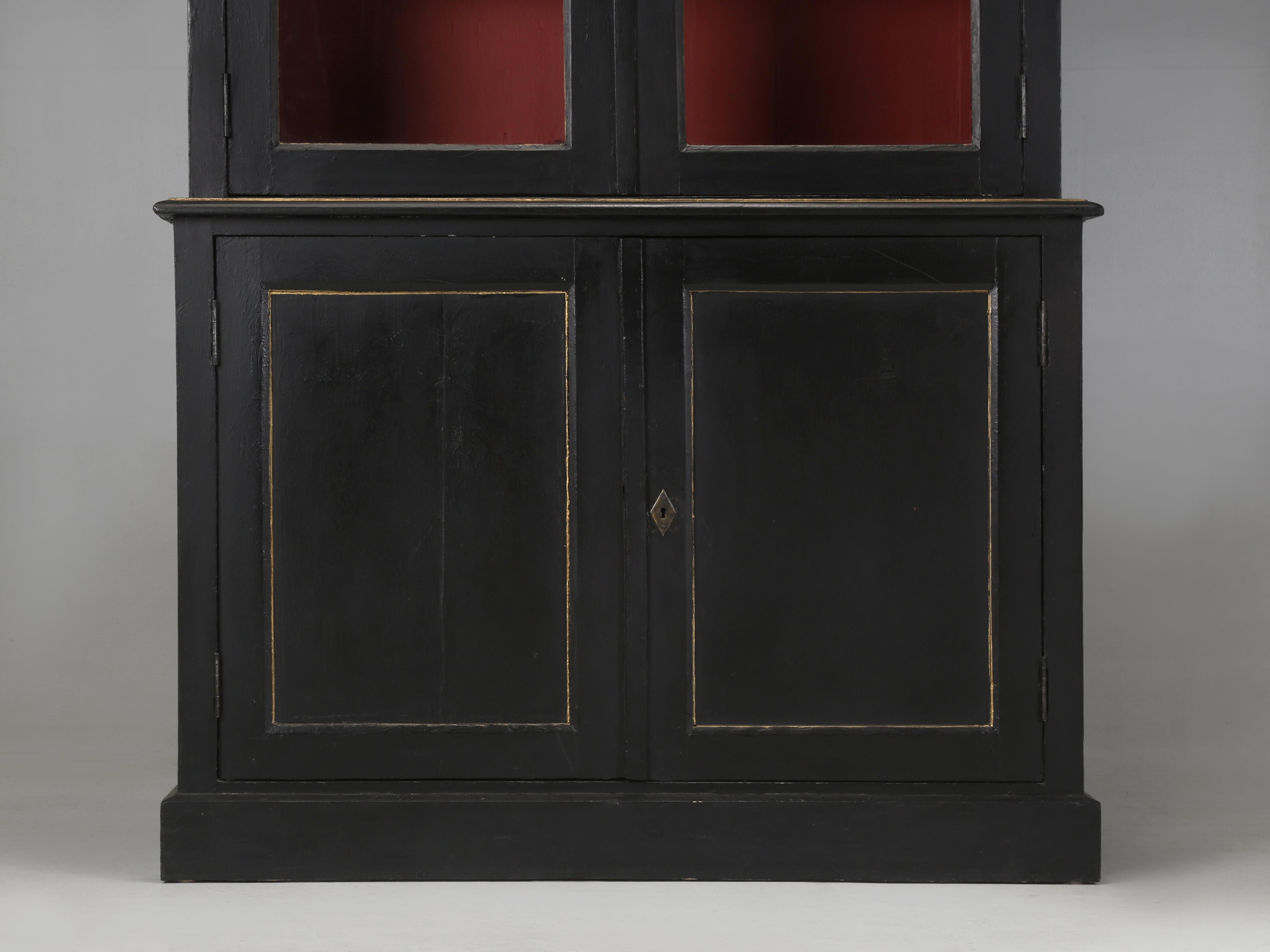 Antique French BlackLouis XVI Bookcase or China Cabinet c1800's Nicely Restored en venta 1