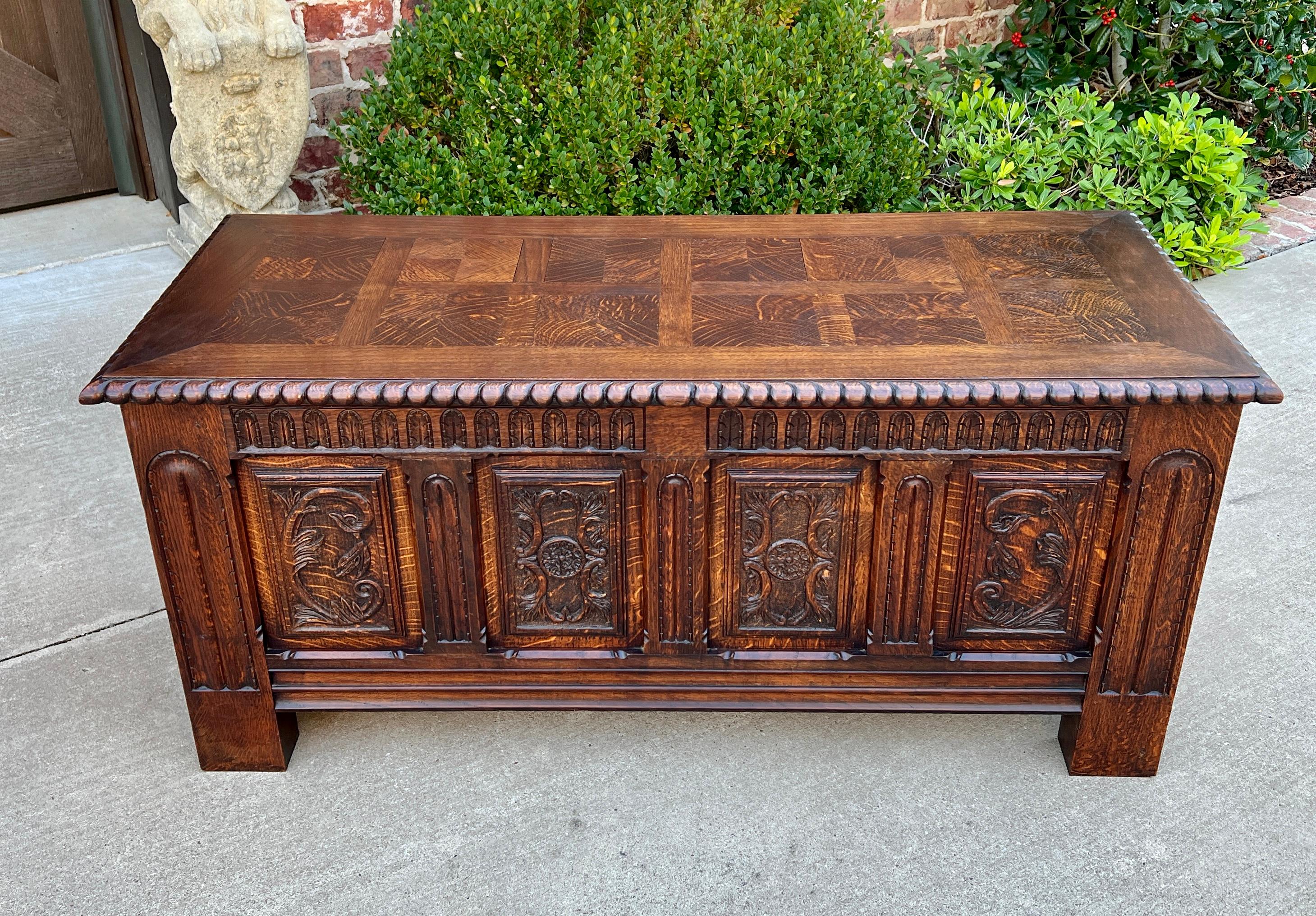 Antique French Blanket Box Chest Trunk Coffee Table Storage Chest Coffer Oak 12