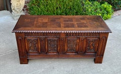Antique French Blanket Box Chest Trunk Coffee Table Storage Chest Coffer Oak