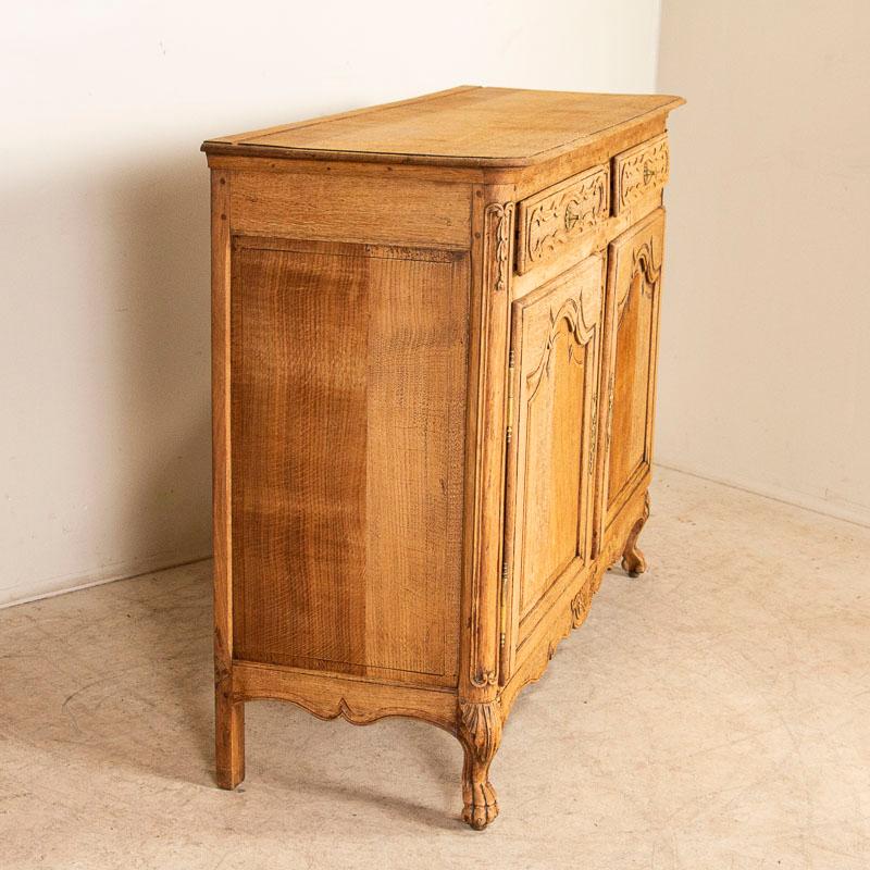 Antique French Bleached Oak 2-Door Sideboard In Good Condition In Round Top, TX