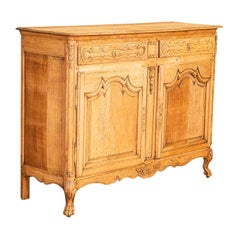 Antique French Bleached Oak 2-Door Sideboard