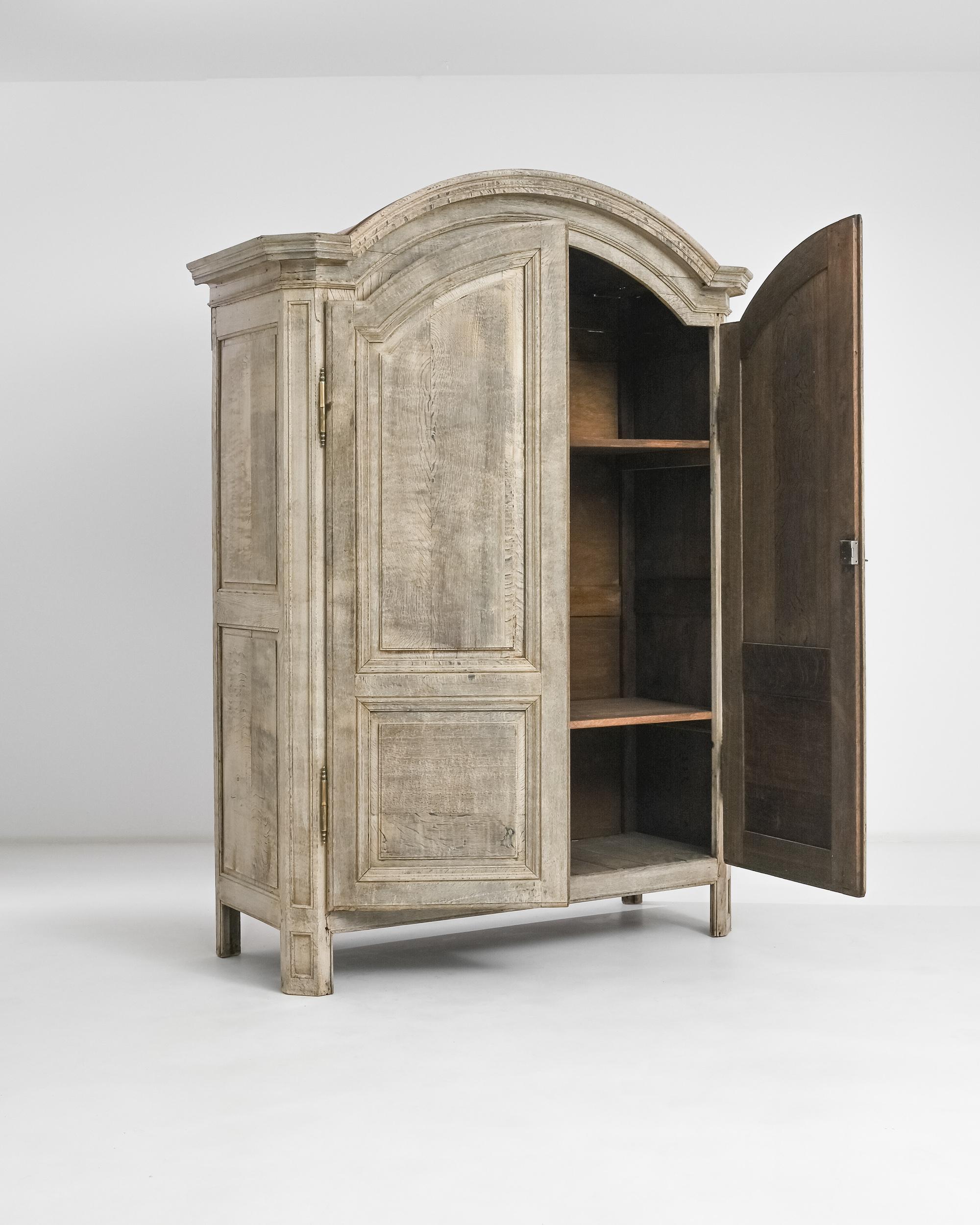 19th Century Antique French Bleached Oak Armoire