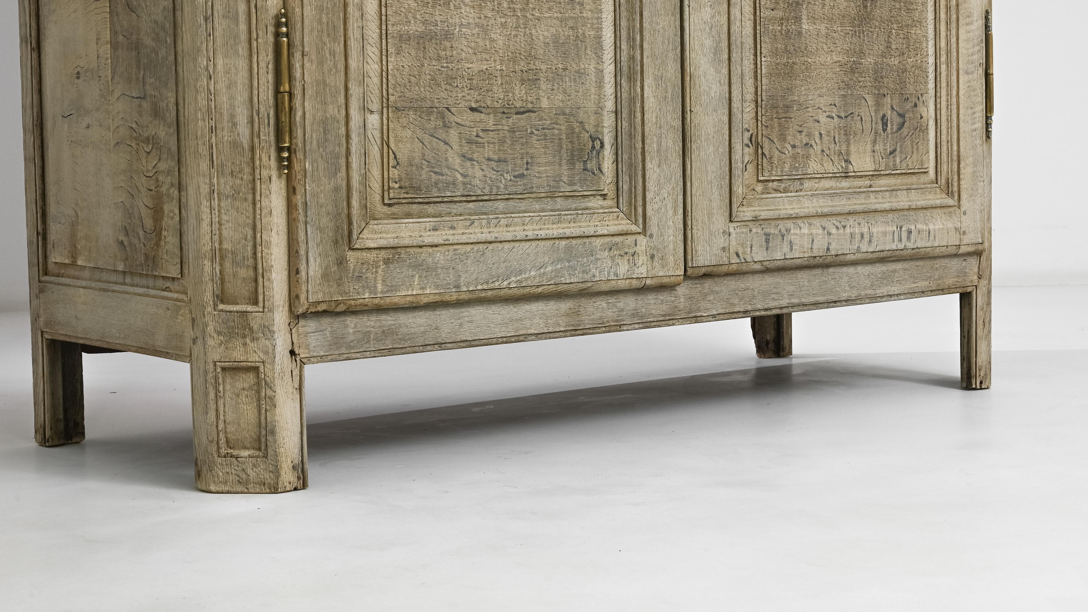 Antique French Bleached Oak Armoire 3