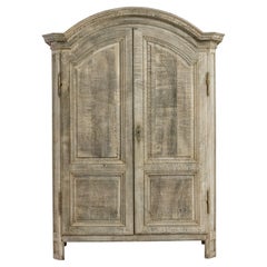 Antique French Bleached Oak Armoire