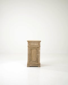 Antique French Bleached Oak Bedside Table
