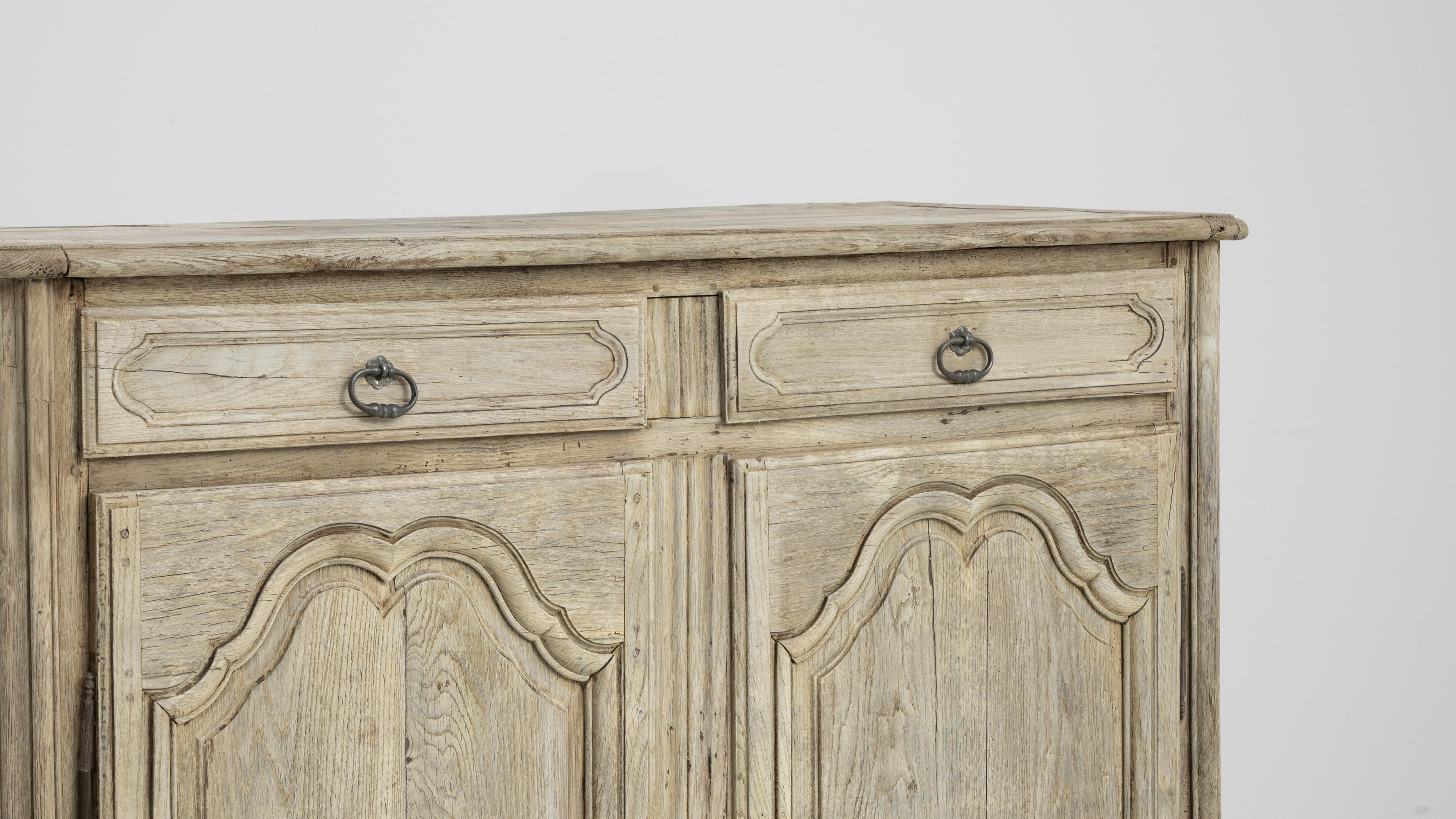 French Provincial Antique French Bleached Oak Buffet